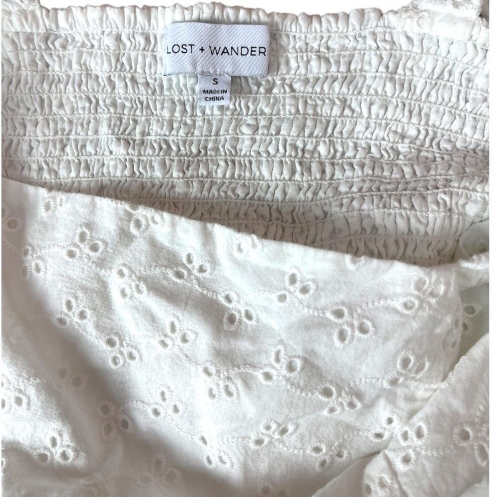 Lost + Wander Eyelet Peplum Crop Top - Picture 5 of 10